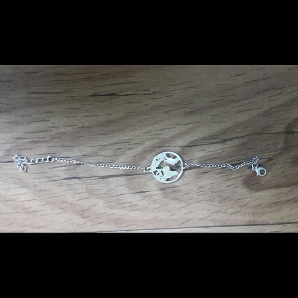 Gold World Map Bracelet - FREE WITH PURCHASE - Picture 3 of 3